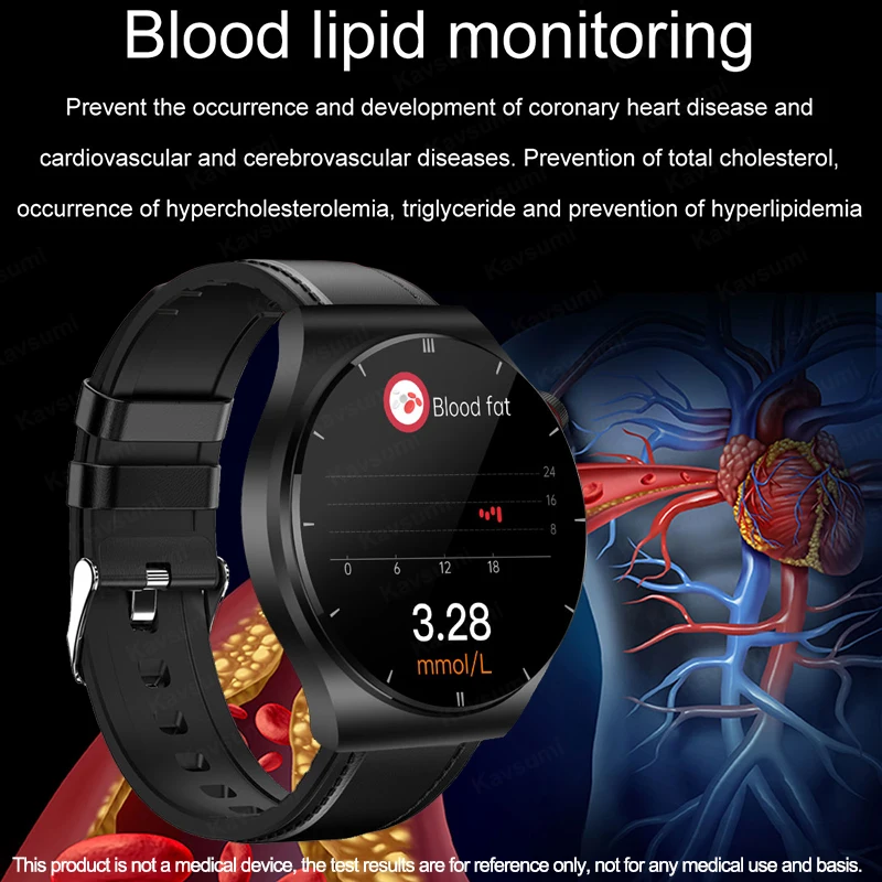 Medical Grade Smart Watch Blood Sugar Blood Lipid Uric Acid ECG+PPG Watch Body Temperature Bluetooth Call Health Smartwatch 2023