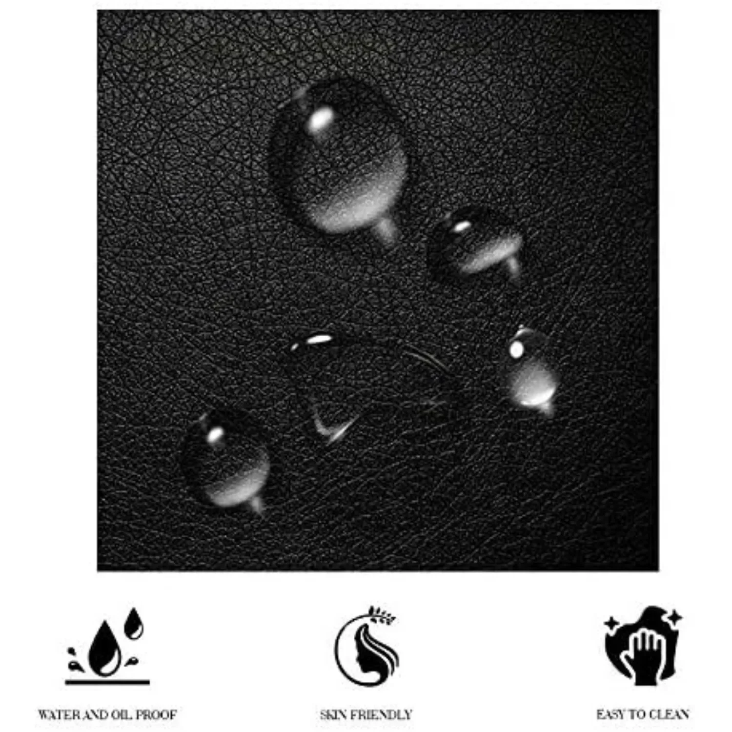 هيكل سرير بحجم كوين مع زخرفة ملاءة حديدية، سرير بمنصة مبطنة من الجلد الصناعي مع لوح رأسي قابل للتعديل، أسود #6