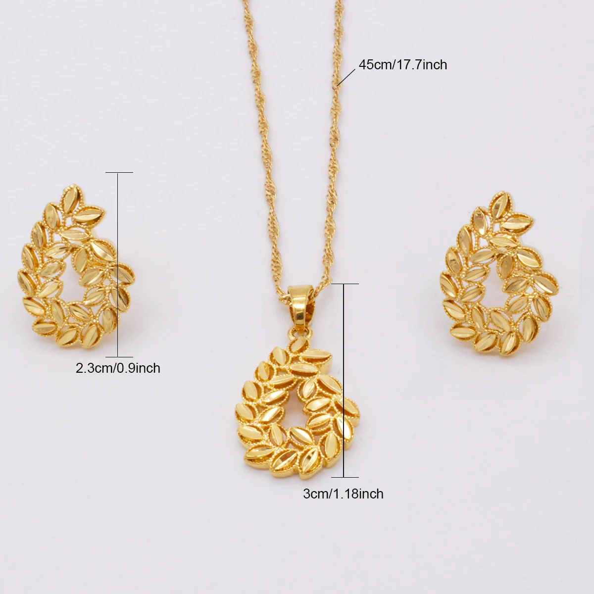 New Dubai Gold plated Accessories Jewelry Sets Wedding Bride bridal Necklace/Pendant/Earrings gifts for women set