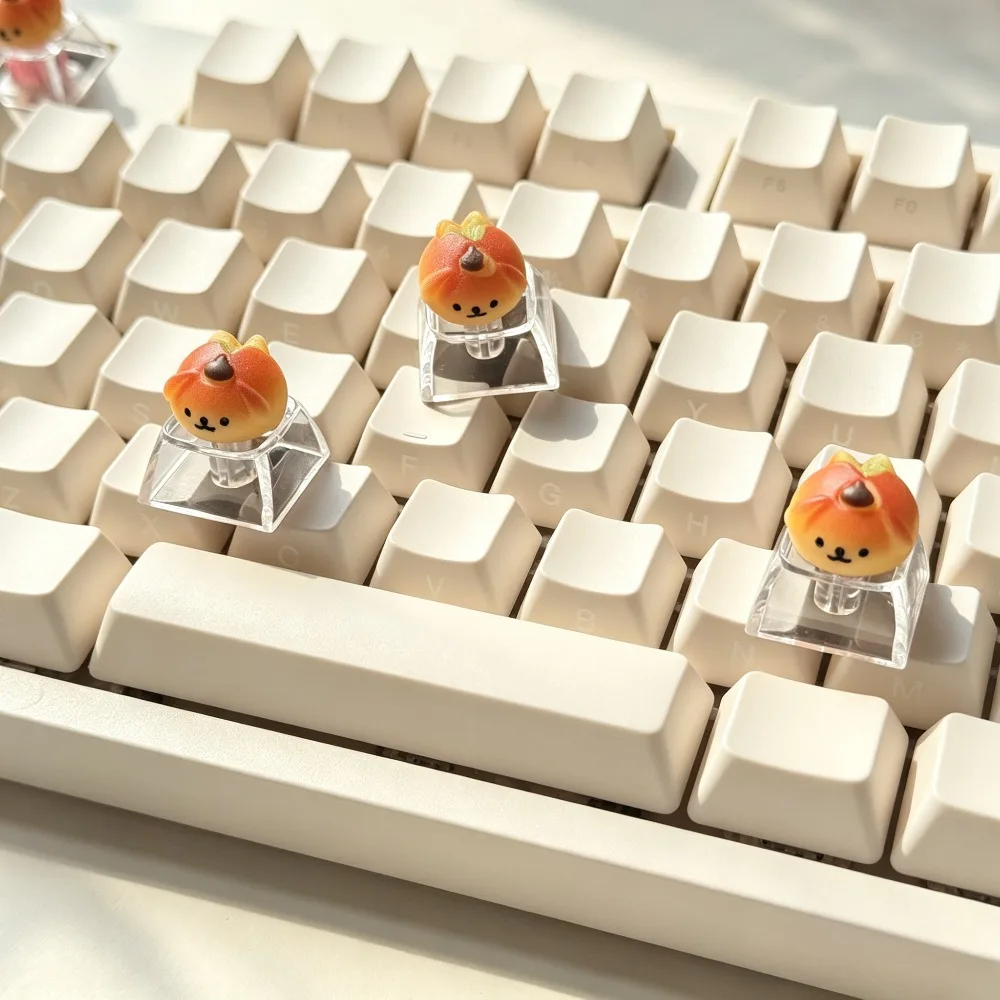 Bread Dog Key Caps Custom Resin Cute Keyboard Caps 1U Artisan Handmade Keycaps for Mechanical Keyboard Accessories MX Switches