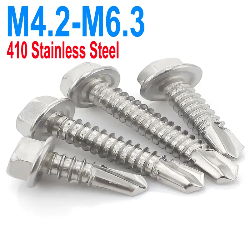 

410 Stainless Steel External Hexagonal Self Tapping Drill Tail External Hexagonal Self Tapping Screw