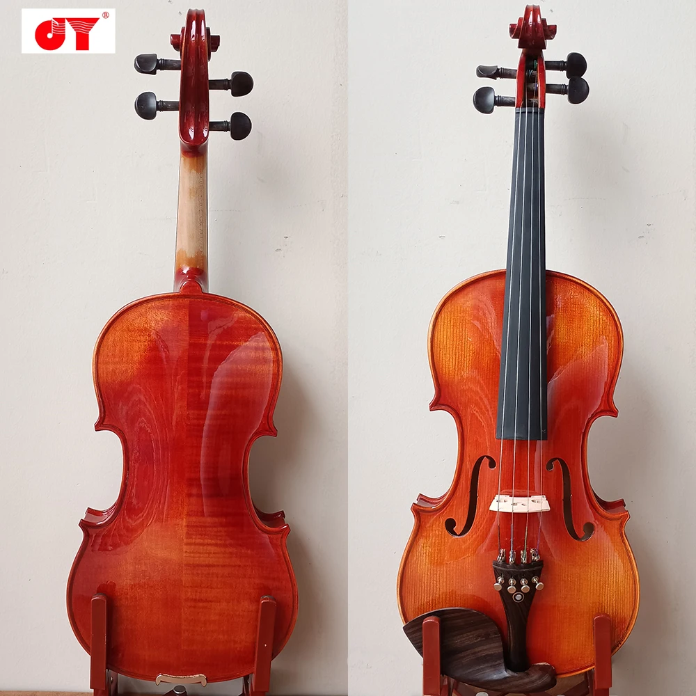 JINYIN JYVL-Y400C 4/4 size natural tiger patterned maple handmade violin, spruce top wood panel, complete set of ebony  Parts