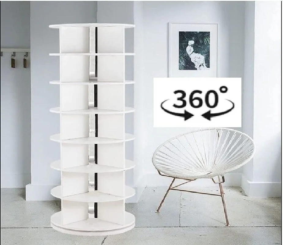 Shoe Rack 360 Degree Rotating Lazy Rotating Shoe Rack 7 Layers Can Hold Over 35 Pairs of Shoes