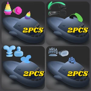 Unisex Aydınlık, Gözyaşı Amaçlı Terlik, Ayakkabı Yaz, dondurma, Aksesuarlar, Mantarlar, Karanlıkta parlayan Köpekbalığı bir Yetişkin olarak, 2 adet Parlayan 6 büyük parmak arası terlik satışı-no. 4