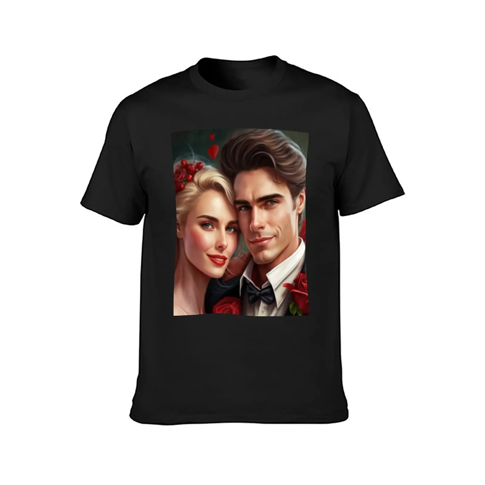 Love in Bloom: A Portrait of Romance and Passion T-Shirt new edition aesthetic clothes Men's t-shirts