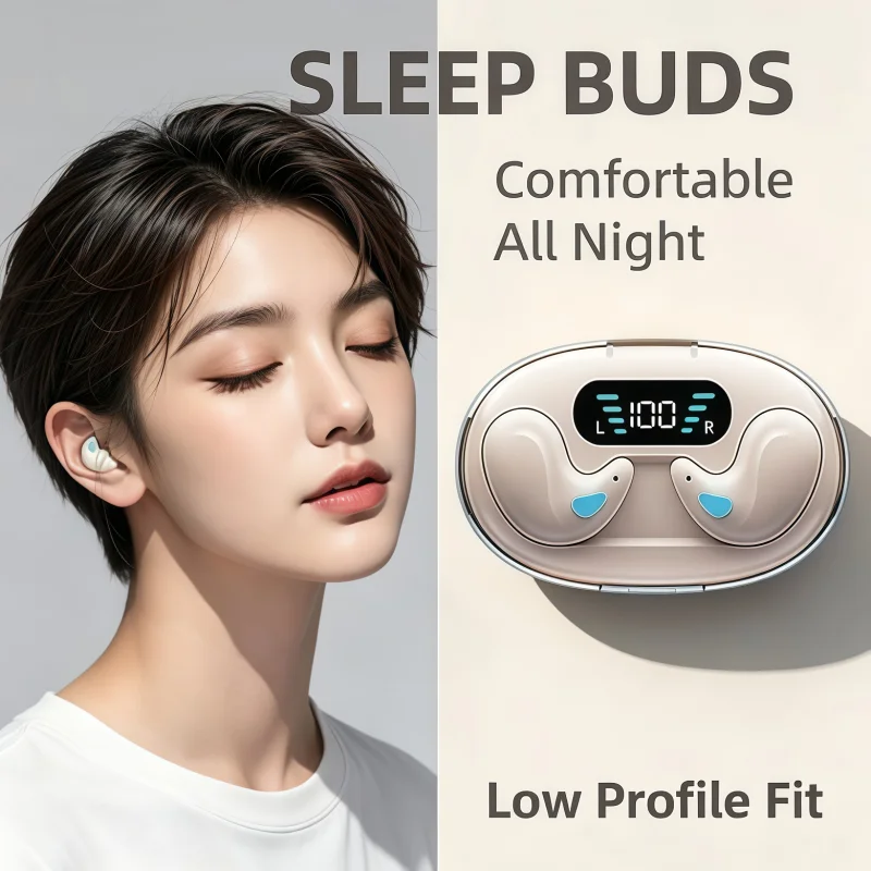 Neue X55 Unsichtbare Kabellose Kopfhörer - TWS Bluetooth Unsichtbare In-Ear Geräuschunterdrückende Sportkopfhörer IPX5 Wasserbeständig