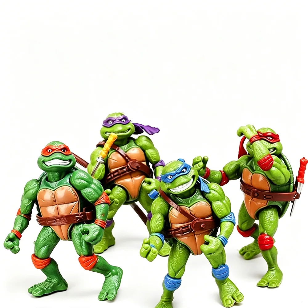 Set de 6 Figuras de Acción TMNT - Tortugas Ninja Donatello y Leonardo, Figuras de PVC Articuladas, Juguetes Coleccionables y Decoración para Pasteles