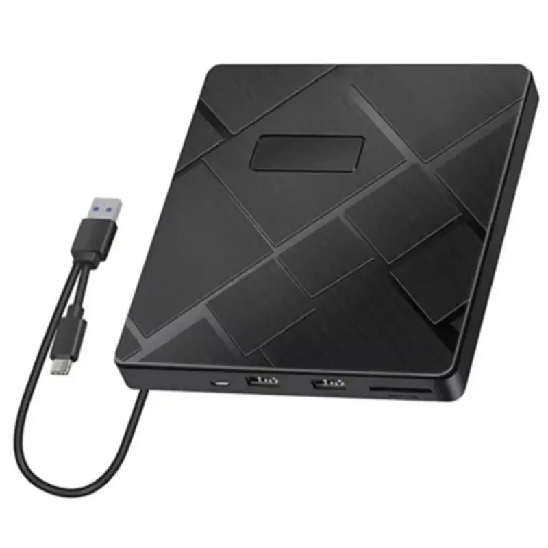 [B24B!】 External DVD CD Drive USB 3.0 Type-C 5 In 1 Burner Player Reader Featuring SD/TF& USB Slots Optical Drives