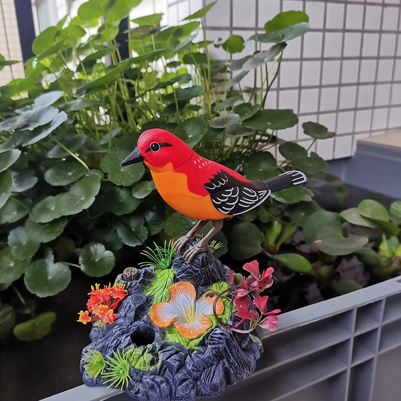 Jouet oiseau simulé à commande vocale, chant électrique, perroquet musical, modèle Maghélicoptère, animaux de compagnie électroniques, rocaille, décorations de jardin