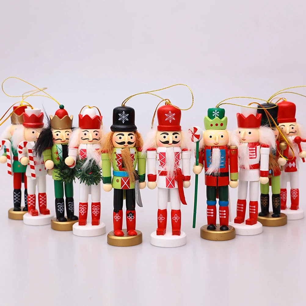 

5Pcs Christmas Nutcracker Ornaments Wooden Soldier Decorations Xmas Tree Hanging Festival Party Gifts Home Decor
