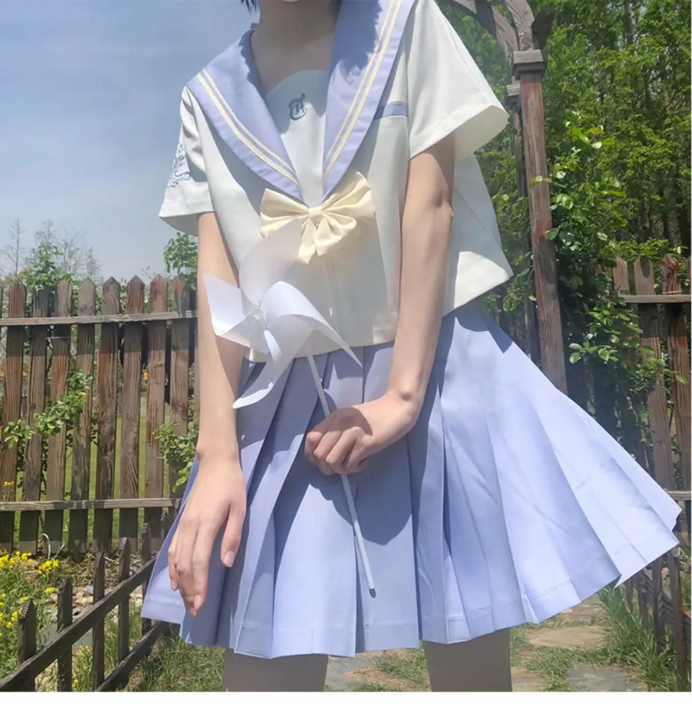 Traje Jk básico de mar para mujer, conjunto de uniforme escolar japonés, Falda plisada de marinero, disfraces de Anime Fuku de verano, recién