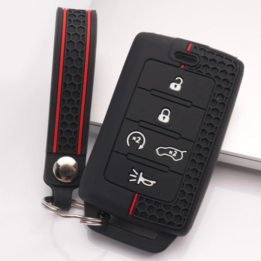 Key Fob Case With Wrist Strap For Jeep Grand Cherokee Wrangler Compass Patriot Cherokee Renegade Commander Gladiator