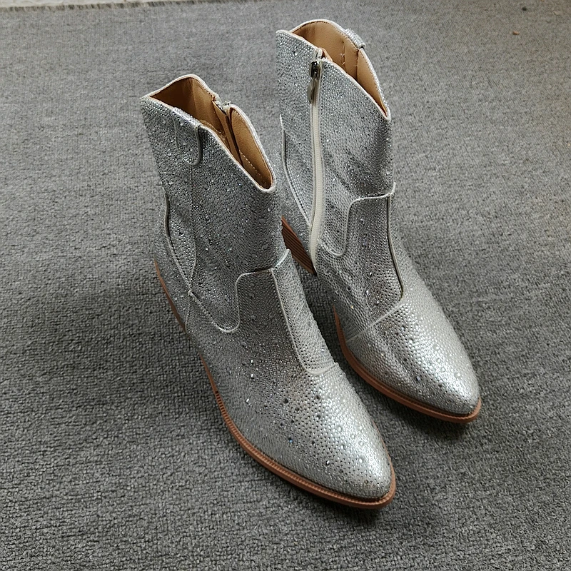 ファッショナブルなポインテッドトゥチャンキーヒールショートブーツレディースシューズカジュアルハイヒールブーティアウターウェア春秋puレザー