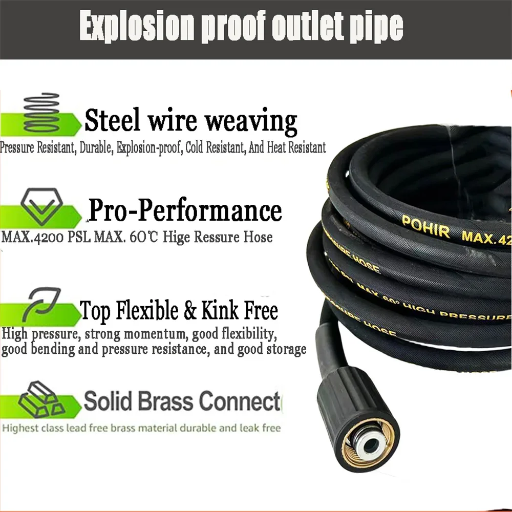 Antiwear High Pressure Steel Wire Pipe Car Washing Machine Hose Pipe Cord High Pressure Cleaner Explosion-proof Steel Wire Hose