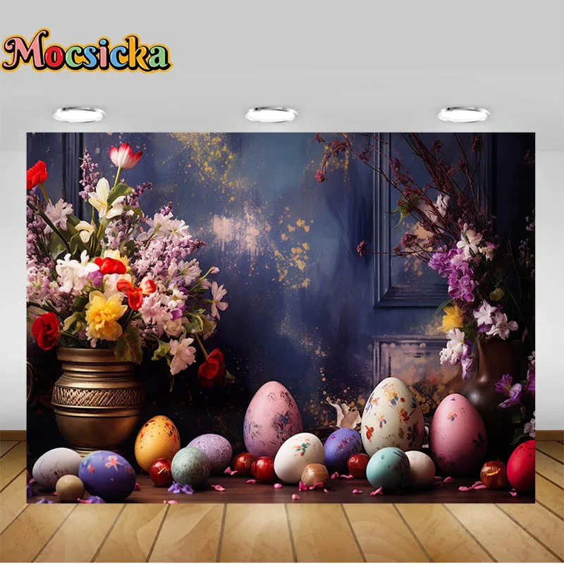 Mocsicka фоны для фотосъемки фиолетовая винтажная стена Цветочные яйца дети Портретные фоны для фотографирования новорожденных