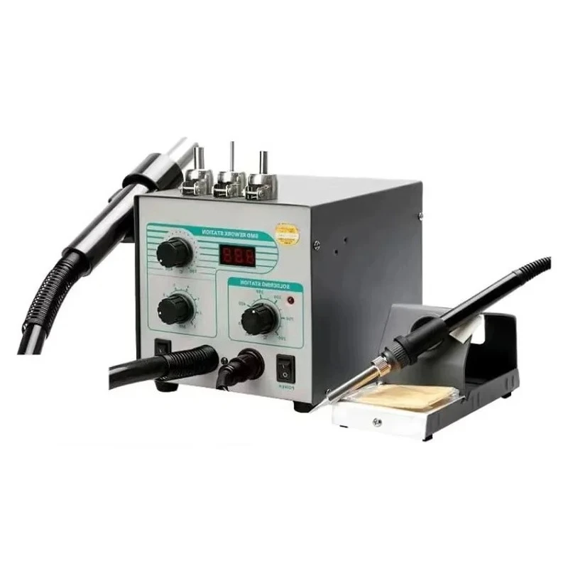 

2-in-1 SMD Rework Station Soldering Station with 570W Digital Display Hot Air Gun Lead Free Soldering Bolts for Electronics Repa