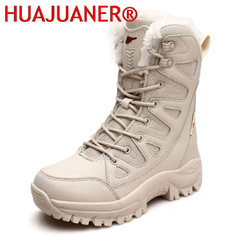 2025 Winter Women Boots High Quality Comfortable Snow Boots Fur Plush Warm Casual Mid-Calf Hiking Boots Women Footwear