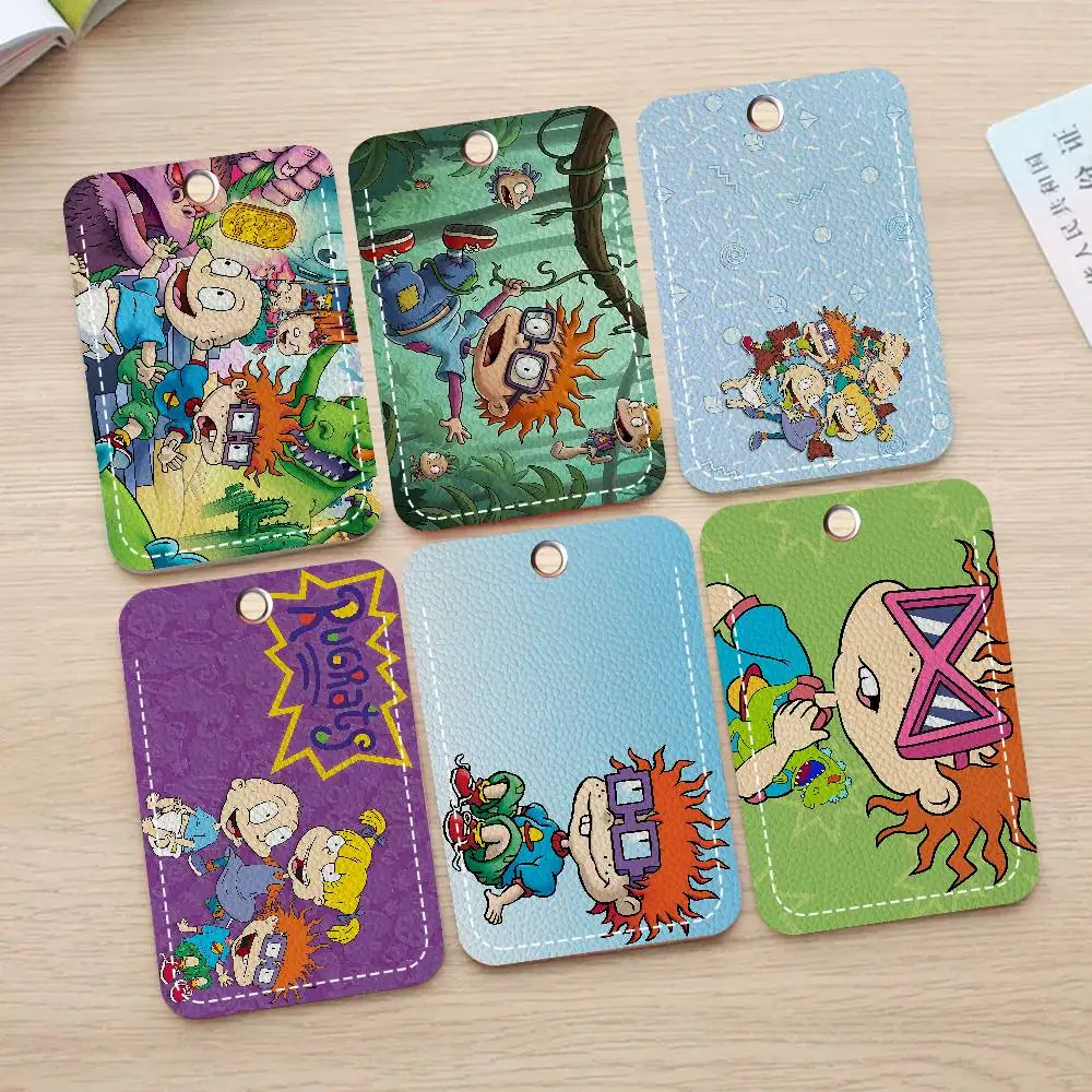 Cartoon Funny R-Rugrats Rectangle Keychain Card Holder, Badge Credit Card Holder, Student ID Card Holder, Bus Cards Cover