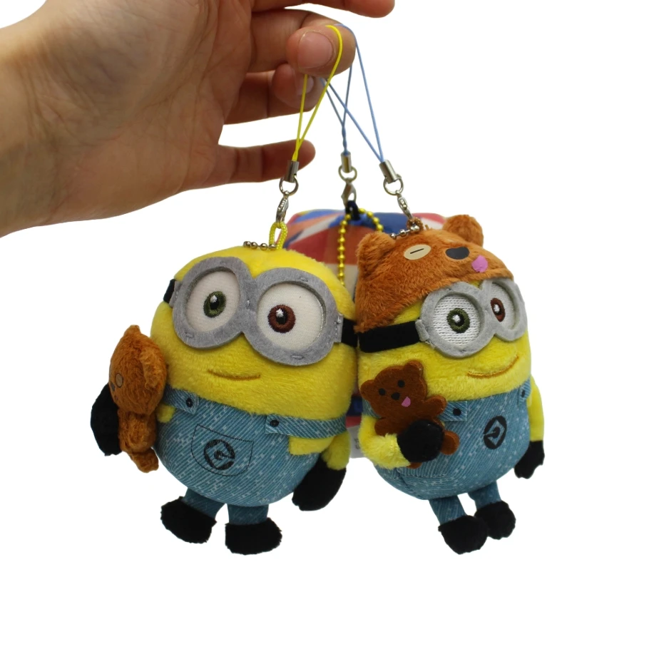 

1piece Despicable Me Bob Minions Doll Keychain Hangings Minions Plush Keychains Christmas Birthday Graduation Gifts For Kids