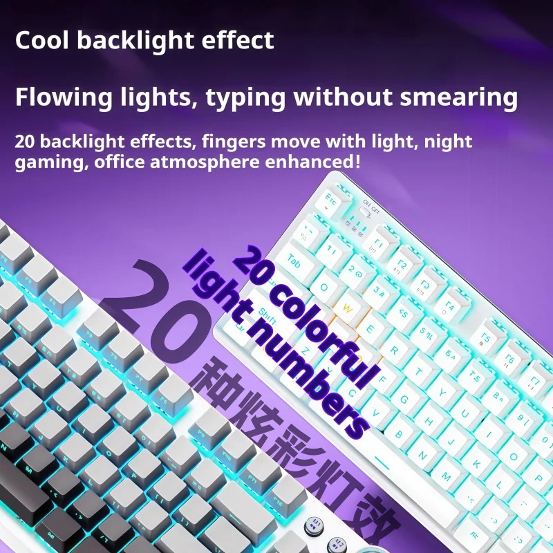 울프 스파이더 F3001 키보드 트라이 모드 연결 무선 그린 축 87키 풀 키 무충전 장시간 사용 키 케이블 분리형