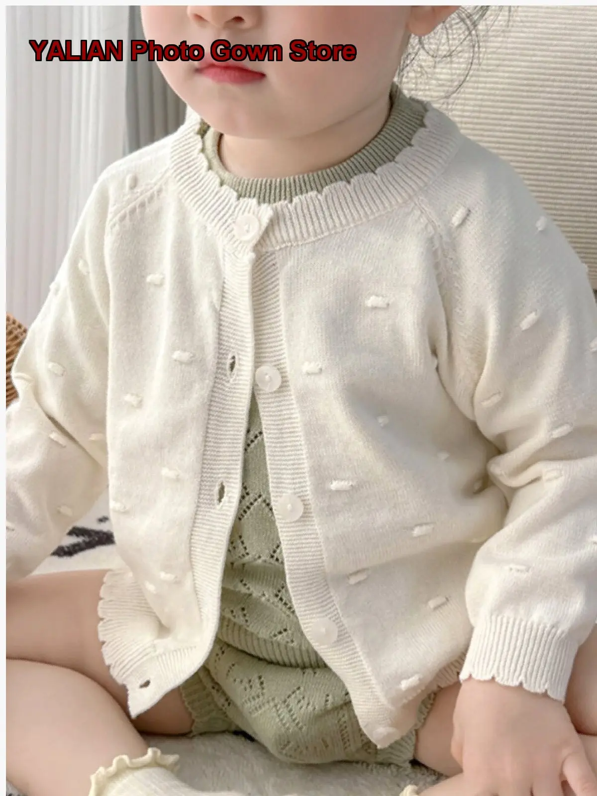 Girls Thin Knit Top Summer Infant Summer Clothes Small-Month Baby Sun-Protection Long Sleeve Early Autumn Outerwear Long Sleeves