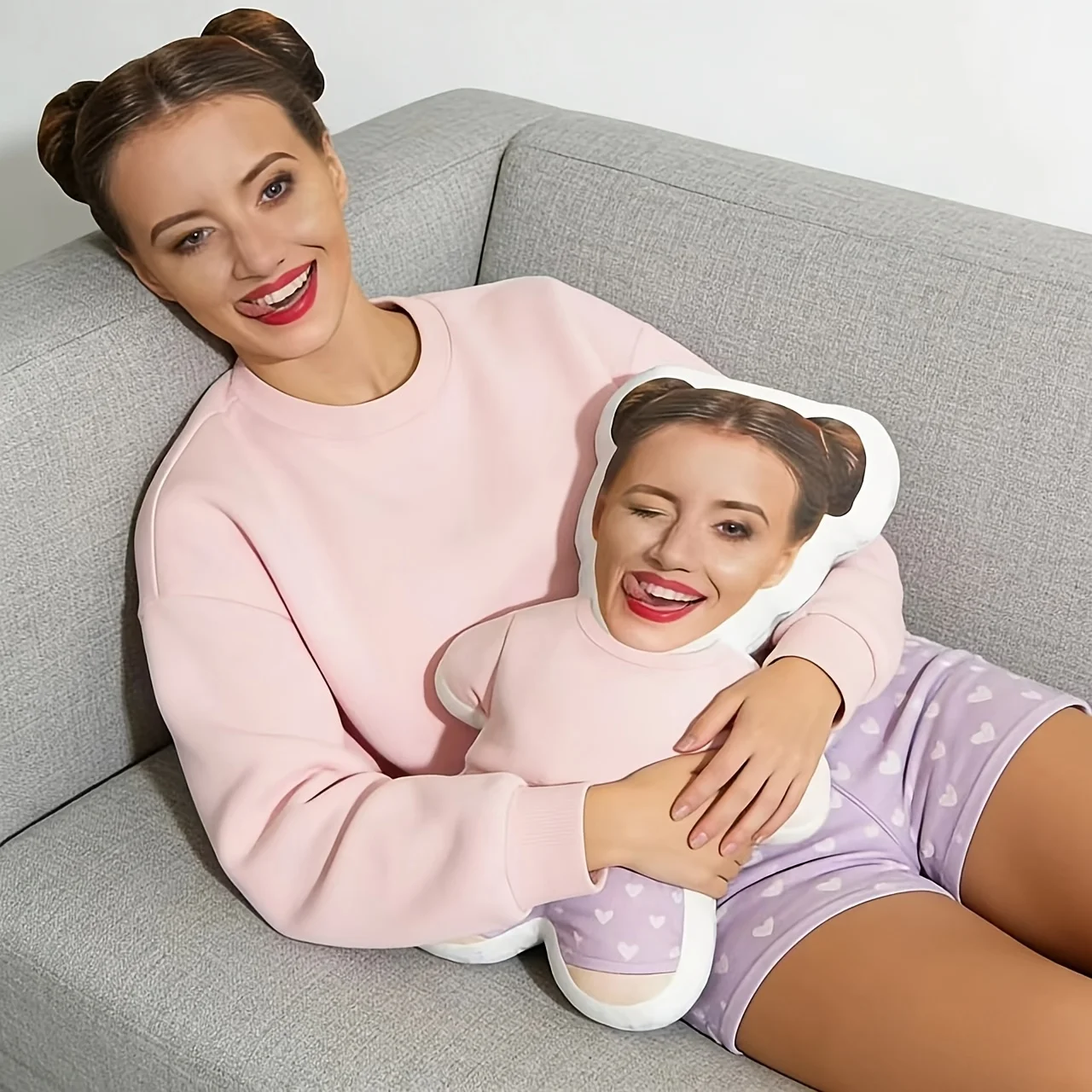 Personalized Pillow with Custom Photo - Include Your Image, Soft Plush Cushion Featuring Zipper Closure, Washable Gift for Valen