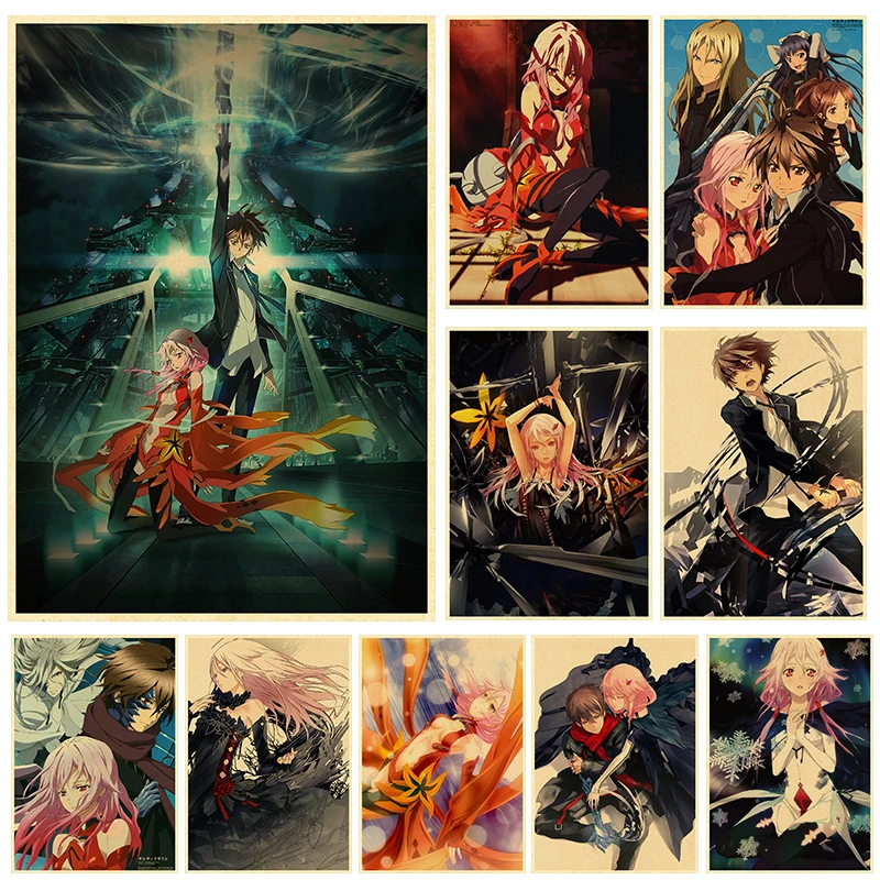 

Japanese Anime Posters GUILTY CROWN Poster Wall Manga HD Print Retro Stickers For Living Room Home Art Decoration Painting