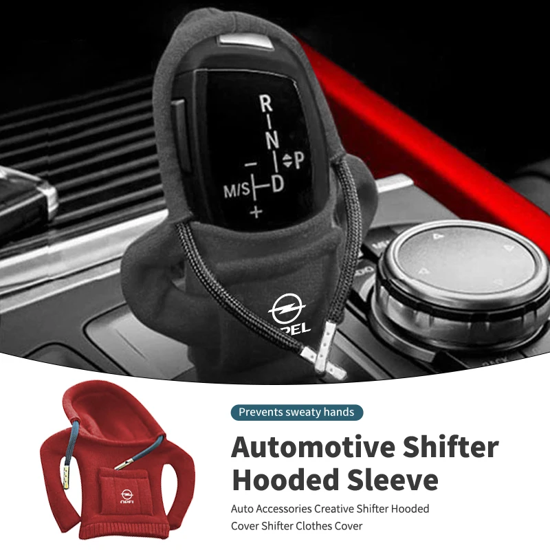 Hoodie Car Gearshift Knob Cover Decorative Accessories For Opel Zafira Meriva Mokka Grandland Antara Ampera Vivaro Corsa Astra