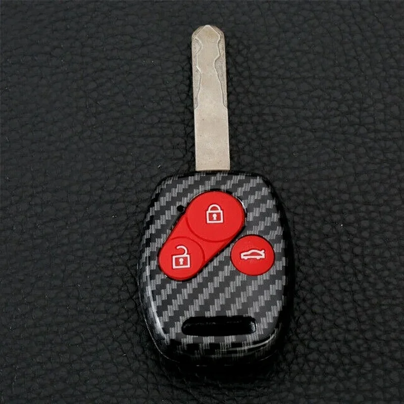 Carbon Fiber Car Key Fob Case Cover for HONDA ACCORD CIVIC CR-V FIT RIDGELINE