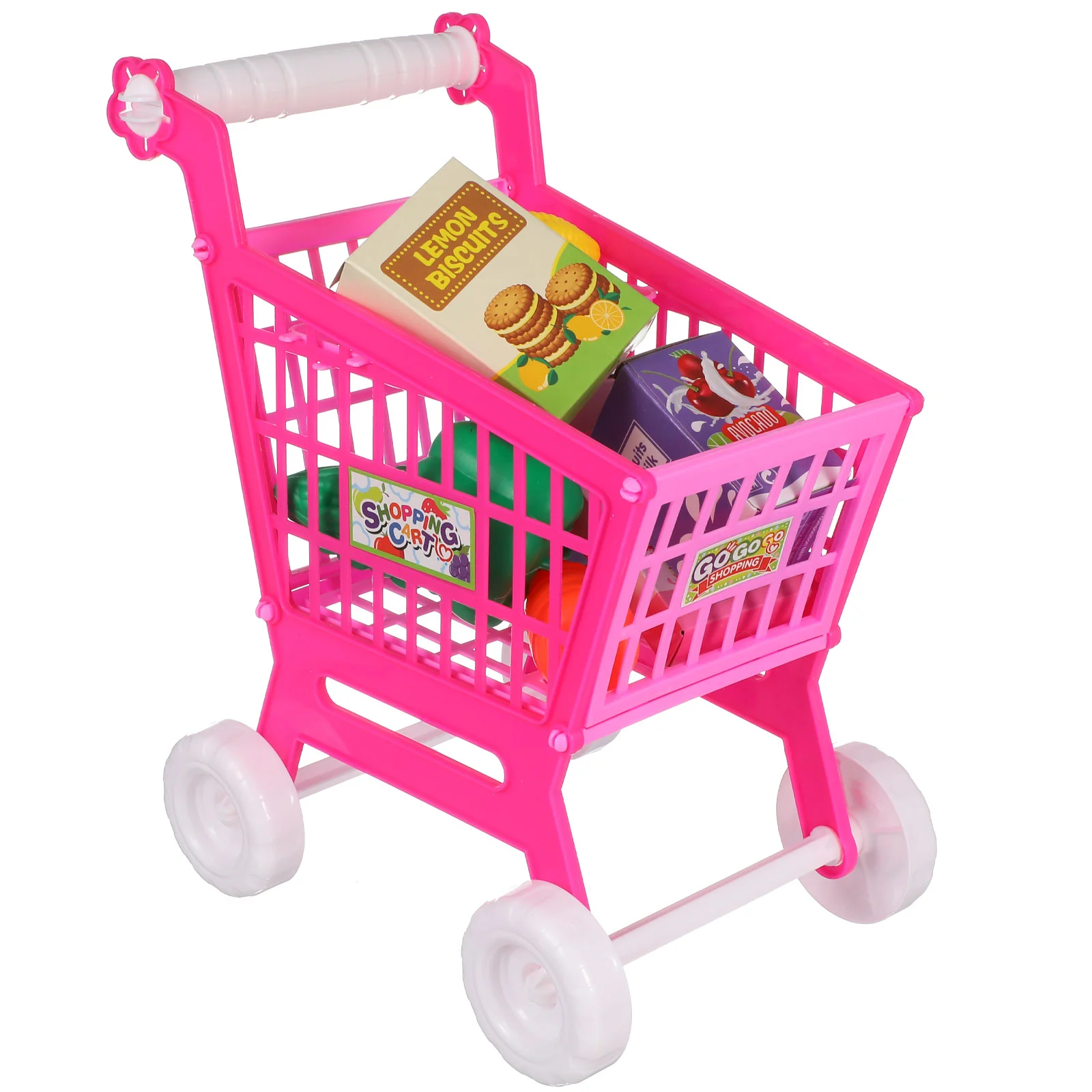 Carrello della spesa per bambini Simulazione Giocattoli Bambini con ruote Drogheria in ABS rosa per bambino