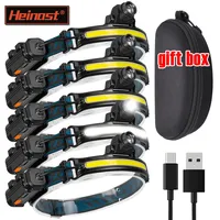1-5PCS Powerful LED Induction Headlamp XPG+COB Zoom Head Flashlight USB Rechargeable Camping Fishing Search Light Headlight