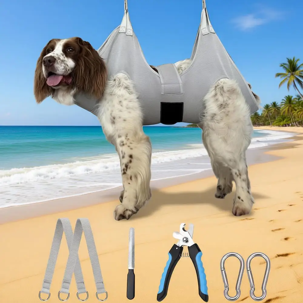 

Очень большой гамак для груминга собак с усиленной поддержкой для стрижки когтей и ухода за питомцами