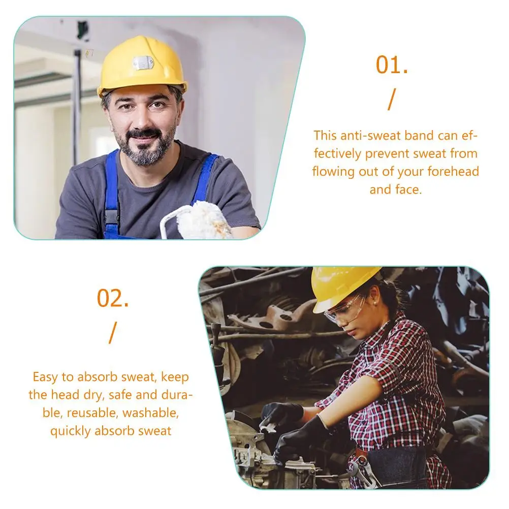 12 Pcs Safety Hat Liners Sweatproof Bands Washable Reusable Hard Hat Accessories Polyester Pads Headbands Dry