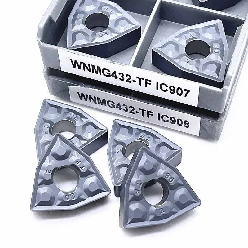 WNMG080408 TF IC907 IC908 WNMG080404 TF IC907 IC908คาร์ไบด์แทรกภายนอกเครื่องมือกลึงกลึงแทรก wnmg 080408 CNC