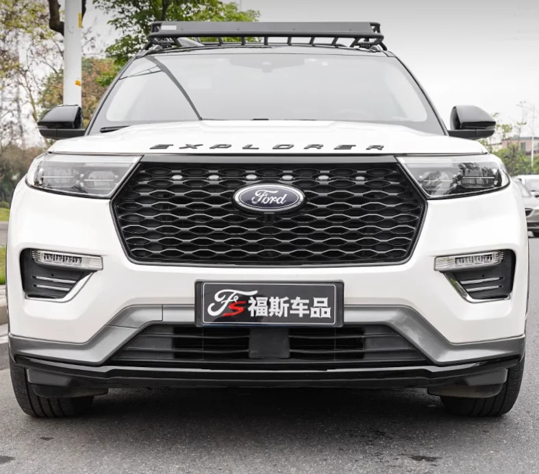 For Ford Explorer 2020 2021 2022 2023 High Quality ABS Bright Black Car Bumper Front Lip Rear Diffuser Spoiler Cover Body Kit