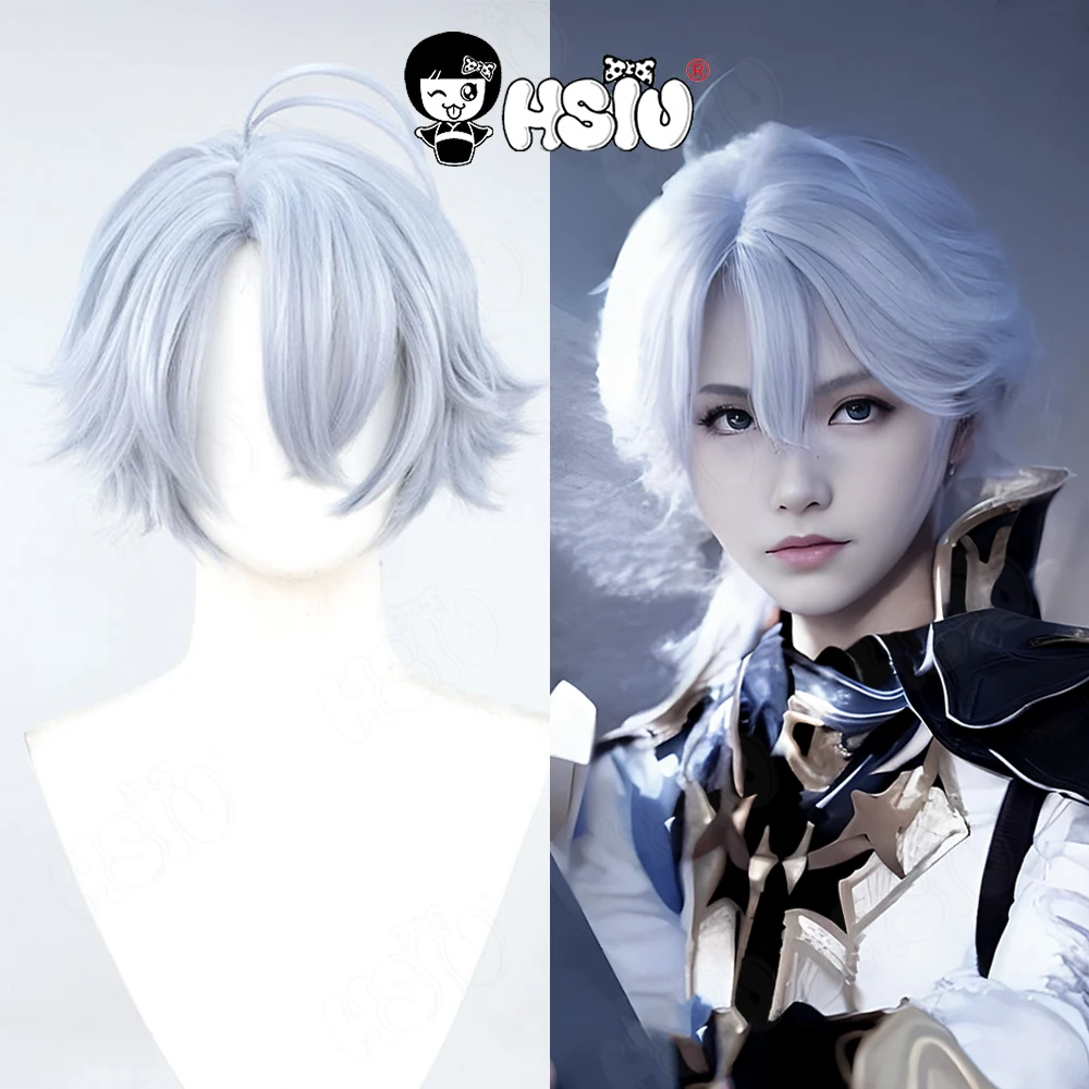 

Phainon Cospaly Wig HSIU 30CM silver Blue Mixed Short Hair Heat Resistant Synthetic Wig Game Honkai Star Rail Phainon Wig