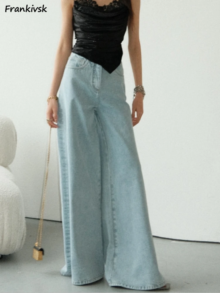 

Women Jeans Spring Harajuku Streetwear Baggy Pantalones Denim New Stylish All-match College Full Length Chic Simple Trousers