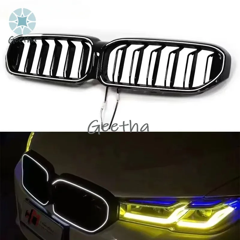 

For BMW 5 Series G30 2021-2023 LCI 520 530 540 535 M Sport Racing Grilles LED Light Luminous grille Multiple styles Body Kit