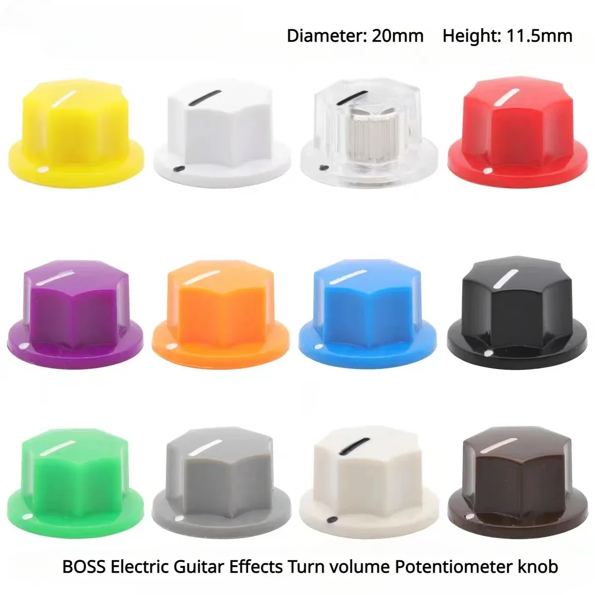 Guitar effect pedal AMPS jazz bass Skirted Plactic Control Knob 6.35mm