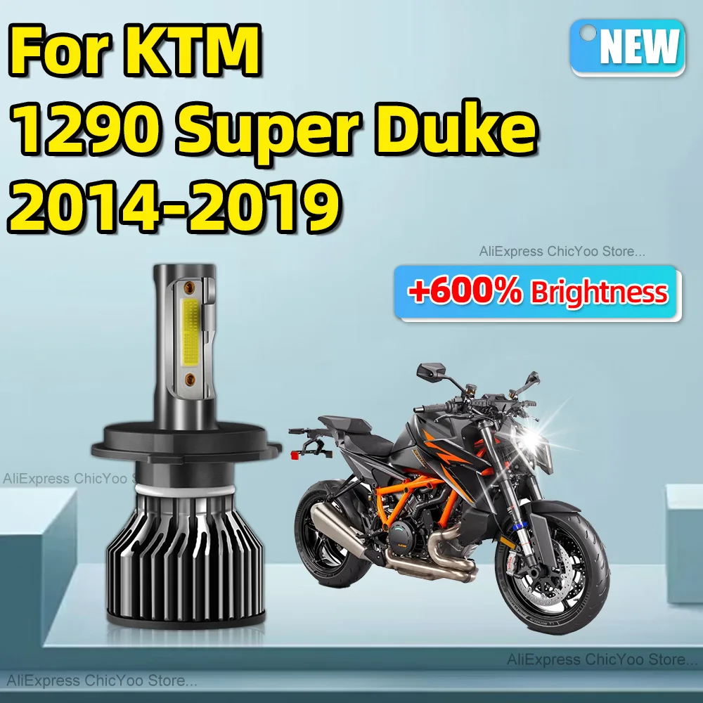 

For KTM 1290 Super Duke 2014 2015 2016 2017 2018 2019 1X H4 LED COB CHIP Motorcycle Headlight 12V Hi/Lo Beam Motorbike Headlamp