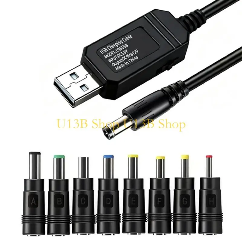 U13B PVC USB Voltages Converter Cable 5V to 9V 12V Voltages Regulator For Photographers And