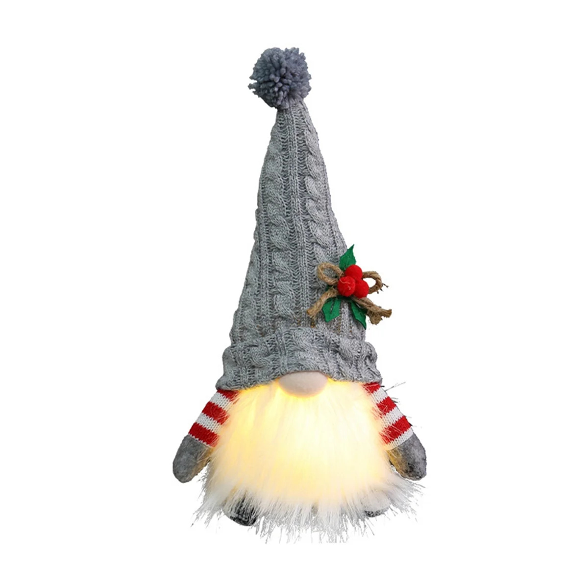 Gnome Doll with LED Light Merry Christmas Decor for Home Christmas Ornament Xmas Navidad Natal Gifts New Year -Grey