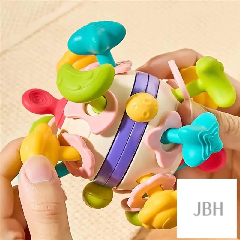 

WJ-Soft Rubber Hand Grab Ball Space Hand Grip Ball Soft Rubber Finger Exercise Baby Teether Rattle For Newborns