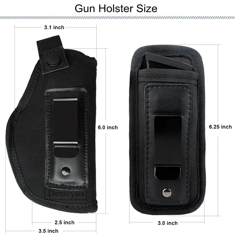 Universal Concealed Carry Gun Holster Fits All Firearms S&W M&P Shield 9/40 Taurus PT111 G2 Sig Sauer P320 Glock 17 19 26 27 42