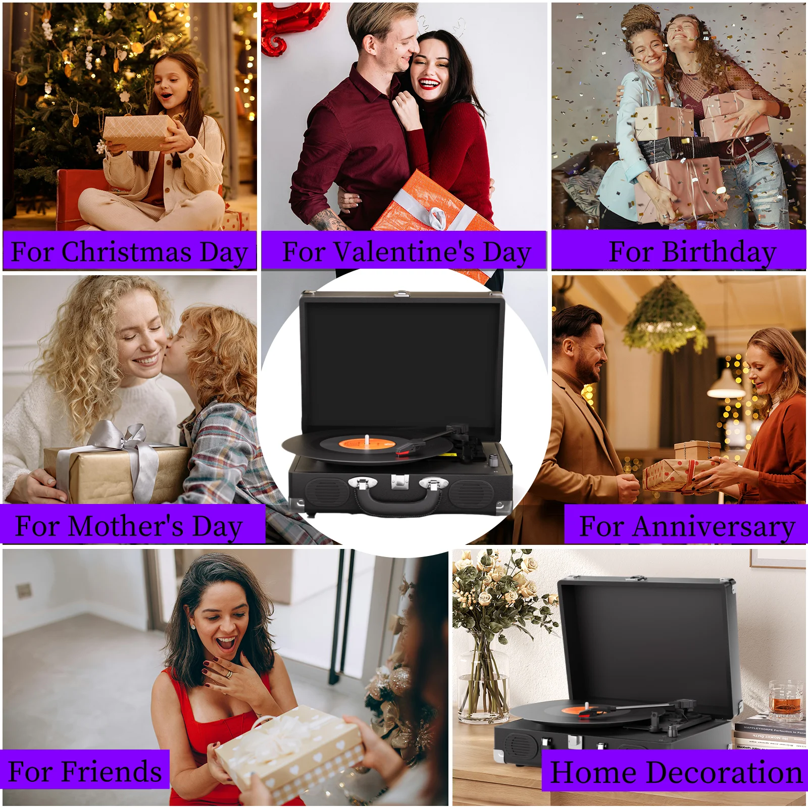 Maio S100 belt-driven Vintage gramophone device, vinyl record, turntable , high-fidelity stereo, built-in speaker, 3-speed