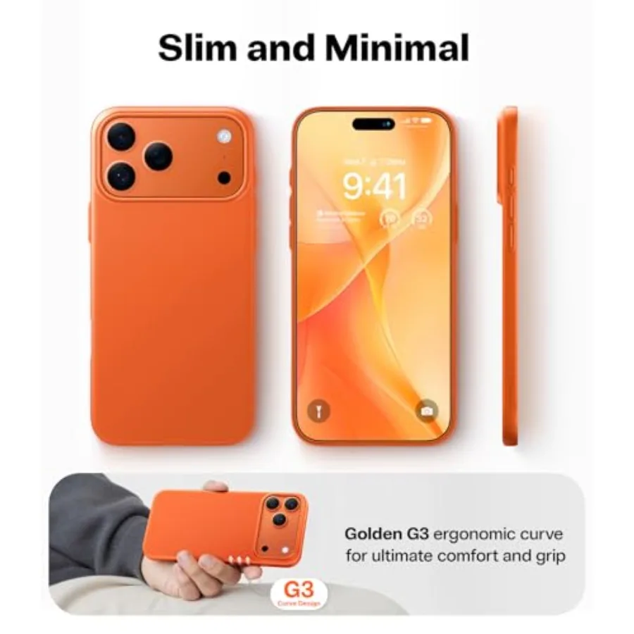 حافظة هاتف رفيعة للغاية وخفيفة الوزن بتصميم بسيط لهاتف iPhone 17 Pro مع قبضة آمنة ولمسة حريرية صلبة مضادة للخدش