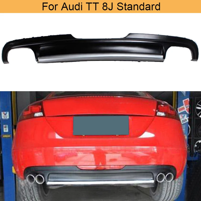 Car Rear Bumper Lip Diffuser for Audi TT 8J Standard Bumper 08-10 Notfit US Car Rear Bumper Diffuser Black PU