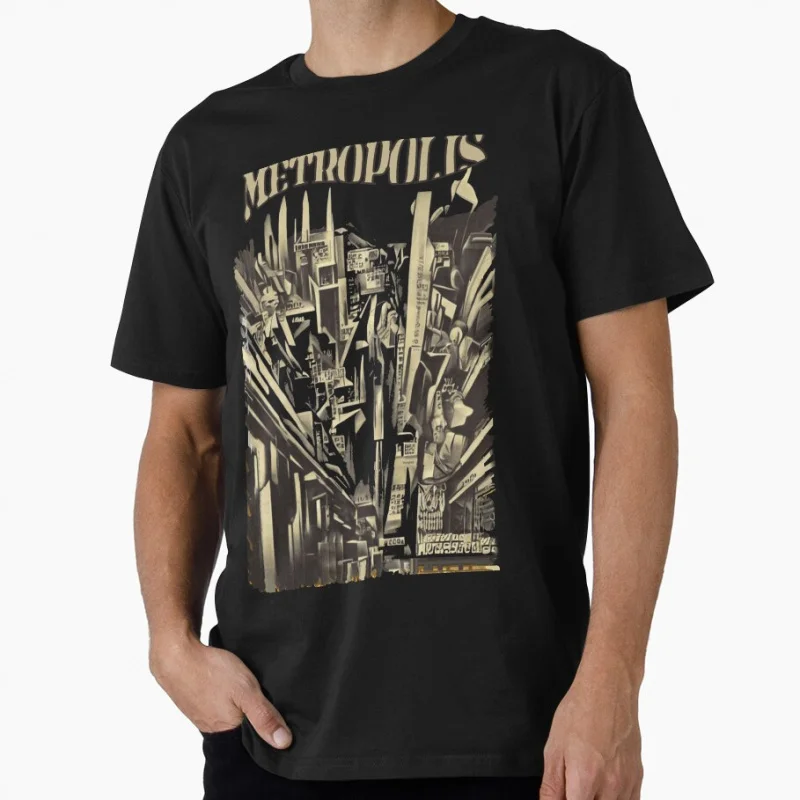 Fritz Lang's 1926 Classic Sci fi  Metropolis Gift t shirt for man Futuristic Robot Maria Graphic Clothes All size Tops S-6XL Tee