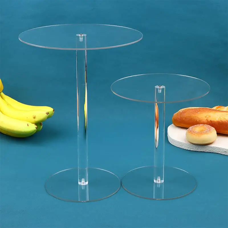 Transparent Acrylic Cake Rack Round Cake Stand For Desserts Cupcake Pastry Candy Display Stand For Wedding Event Birthday Party