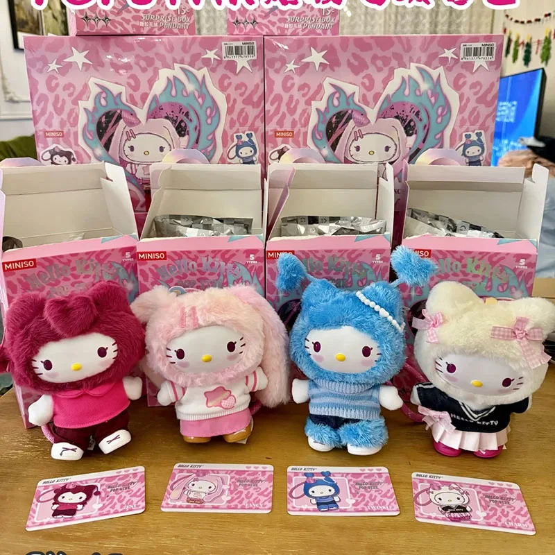New Sanrio Blind Box Cute Cat Figure HelloKitty Plush Vinyl Doll Mystery Box Anime Figures Cartoon Collection Model Toy